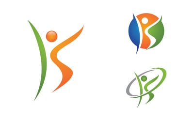 Healthy life Human fit sport logo sign illustration v.27