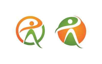 Healthy life Human fit sport logo sign illustration v.37