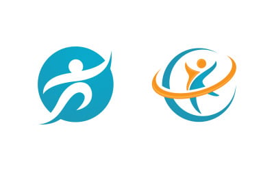 Healthy life Human fit sport logo sign illustration v.70