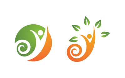 Healthy life Human fit sport logo sign illustration v.7