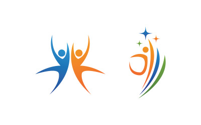 Sağlıklı yaşam İnsan formda spor logo işareti illüstrasyonu v.12