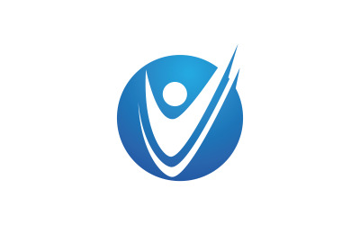Sağlıklı yaşam İnsan formda spor logo işareti illüstrasyonu v.15