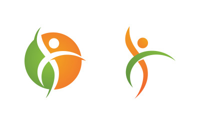 Sağlıklı yaşam İnsan formda spor logo işareti illüstrasyonu v.22