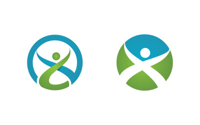 Sağlıklı yaşam İnsan formda spor logo işareti illüstrasyonu v.28