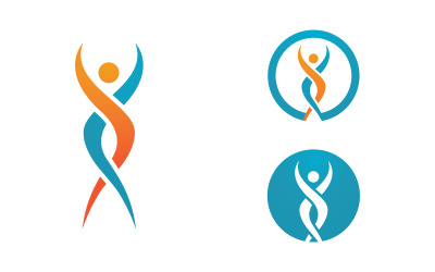 Sağlıklı yaşam İnsan formda spor logo işareti illüstrasyonu v.3