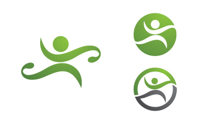 Sağlıklı yaşam İnsan formda spor logo işareti illüstrasyonu v.4
