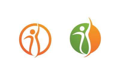 Sağlıklı yaşam İnsan formda spor logo işareti illüstrasyonu v.8