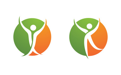 Sağlıklı yaşam İnsan formda spor logo işareti illüstrasyonu v.9