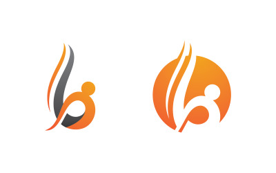 Sağlıklı yaşam İnsan zinde spor logo işareti illüstrasyonu v.1