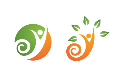 Sağlıklı yaşam İnsan zinde spor logo işareti illüstrasyonu v.7