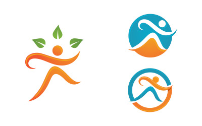 Zdrowe życie Ludzkie logo sportowe ilustracja v.20