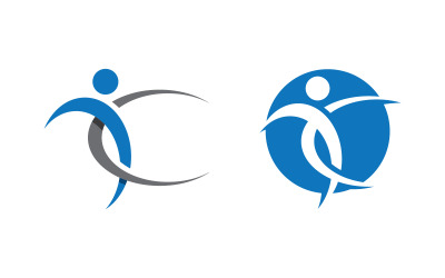 Zdrowe życie Ludzkie logo sportowe ilustracja v.30