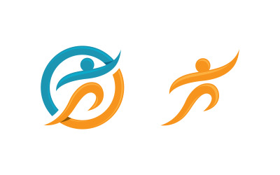 Zdrowe życie Ludzkie logo sportowe ilustracja v.32