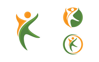 Zdrowe życie Ludzkie logo sportowe ilustracja v.33