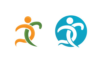 Zdrowe życie Ludzkie logo sportowe ilustracja v.54