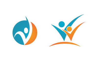 Gesundes Leben Menschliche Fitness Sport Logo Zeichen Illustration v.81