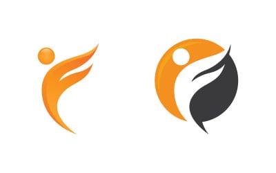 Healthy life Human fit sport logo sign illustration v.58