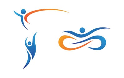 Healthy life Human fit sport logo sign illustration v.71
