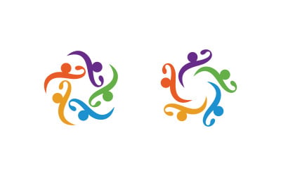 Human care adoption group network and social logo design v.38
