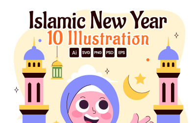 10 Happy Islamic New Year Illustration