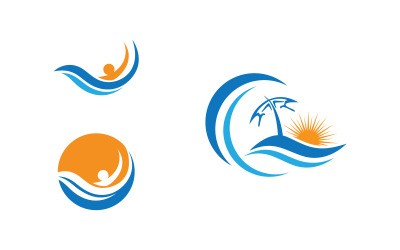 Su dalgası sıvı vektör Logo illüstrasyon tasarımı V1.117