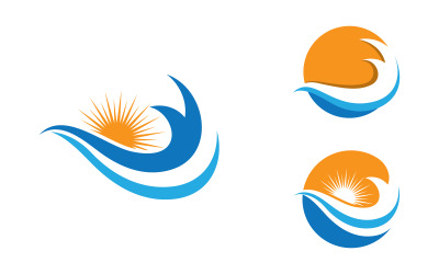Su dalgası sıvı vektör Logo illüstrasyon tasarımı V1.139
