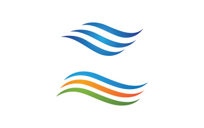 Wasserwellen-Flüssigkeitsvektor-Logo-Illustrationsdesign V1.127