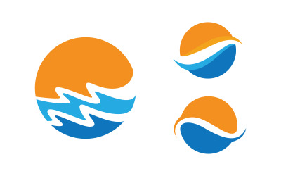 Wasserwellen-Flüssigkeitsvektor-Logo-Illustrationsdesign V1.128
