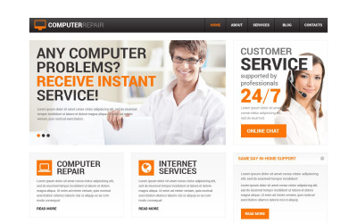 "Computer Repair Services Drupal Template" thème Drupal adaptatif #52144
