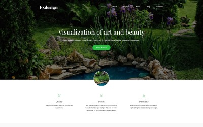 Exdesign - design exteriéru, vícestránková kreativní šablona Joomla