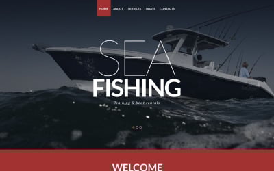 Modello di sito Web reattivo di pesca