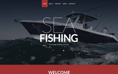Modelo de site responsivo de pesca