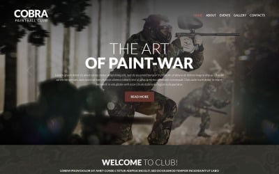 Responsieve websitesjabloon voor Paintball