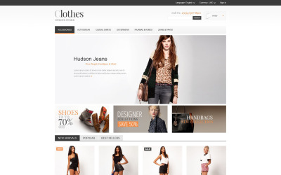 Tema PrestaShop Responsive #52128 "Apparel Store"