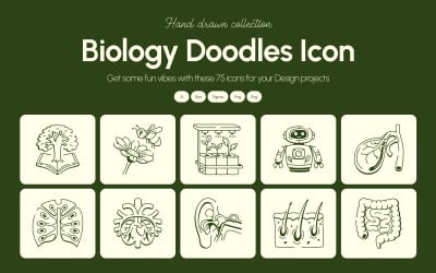 Biologi Doodles Ikonpaket