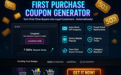 Coupon de génération automatique pour premier achat WooCommerce