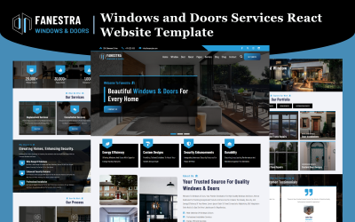 Fanestra - Modelo de site React para serviços de portas e janelas