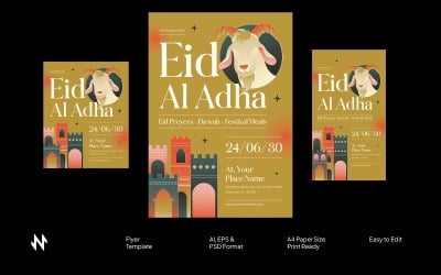 Golden Eid Al-Adha Flyer Template