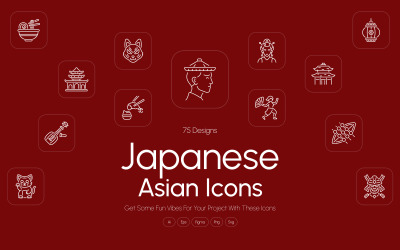 Moderne Japanse en Aziatische iconen