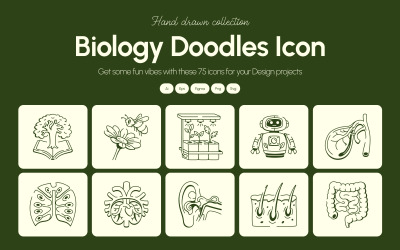 生物学涂鸦图标包