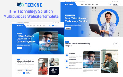 Teckno - Modèle de site Web polyvalent pour solutions informatiques et technologiques