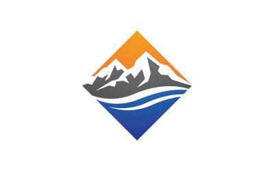 Dağ Tepe simgesi Logo illüstrasyon tasarımı Şablon v.19