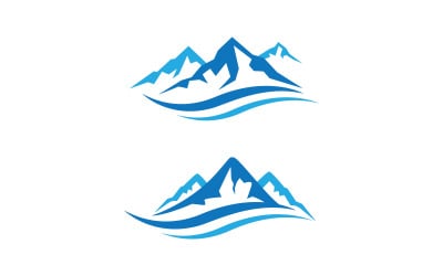 Dağ Tepe simgesi Logo illüstrasyon tasarımı Şablon v.20