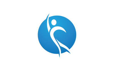 Healthy life Human fit sport logo sign illustration v.95