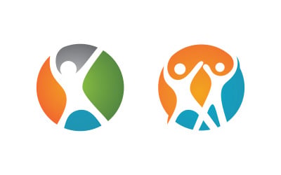 Healthy life Human fit sport logo sign illustration v.96