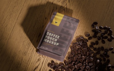 3 sets of Coffee Pouch Mockup