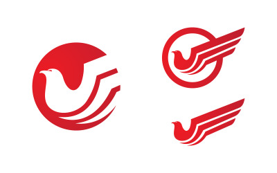 Kartal şahin kanadı simgesi Şablon logo tasarımı v.19