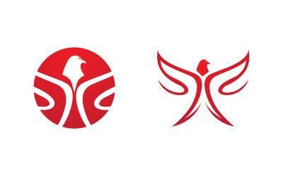 Kartal şahin kanadı simgesi Şablon logo tasarımı v.21