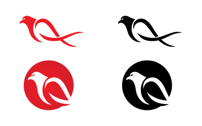 Kartal şahin kanadı simgesi Şablon logo tasarımı v.24