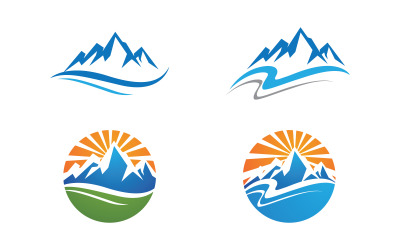 Mountain Hill icon Logo illustration design Template v.10